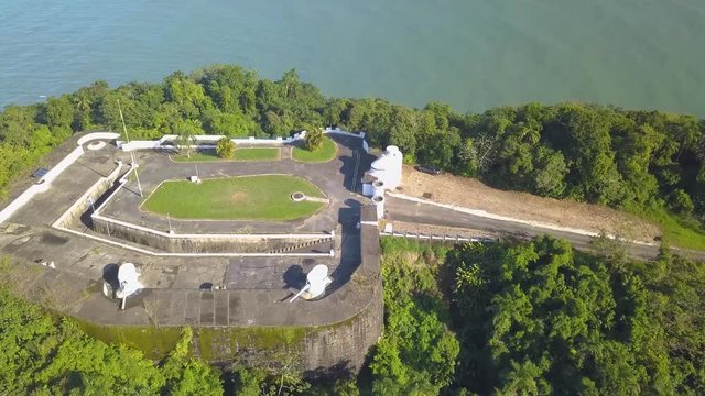 Aerial view of old military fortification