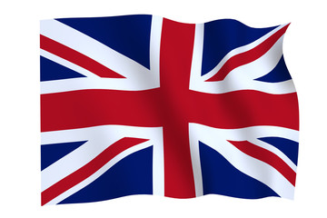 Flag of United Kingdom  waving in the wind