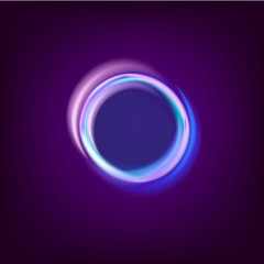 Colorful Glowing blue Rings abstract  black background illustration
