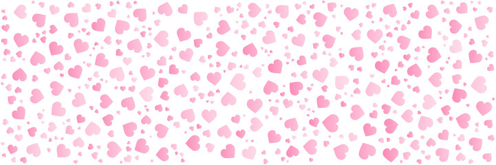 Love celebration's background with pink falling hearts over white.