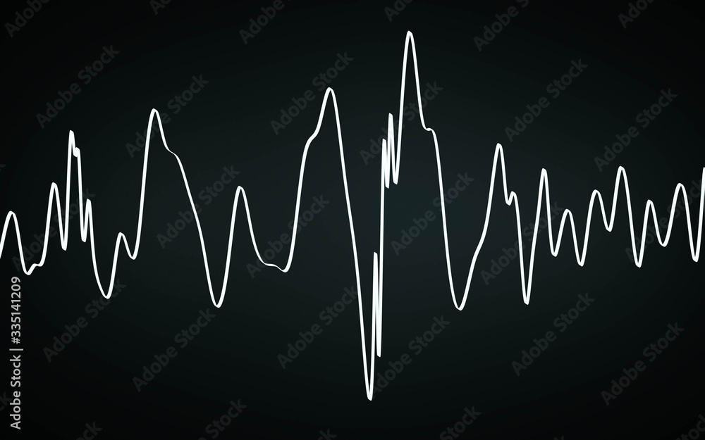 Poster abstract sound wave digital background visualization light on dark background 3d render illlustratio