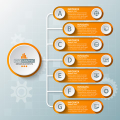 Abstract 3D Paper Infographics. Business template .Vector illustration
