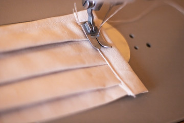 Sewing preparation of homemade/handmade face drapes/masks for protection against COVID-19 disease