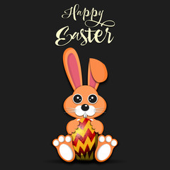 Fototapeta premium Happy Easter. Easter bunny logo design template