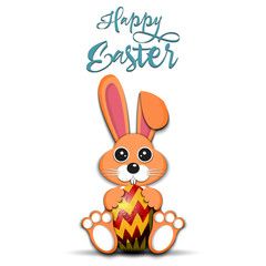 Happy Easter. Easter bunny logo design template