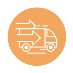 fast truck cargo shipping related delivery block style icon