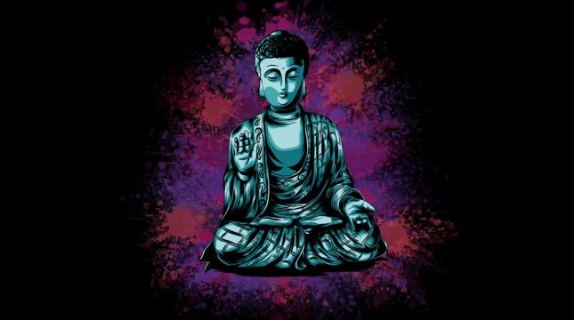 meditation Buddha video animation glow