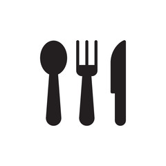 Cutlery Icon. Fork and knife, restaurant icon sign symbol. Eat vector icon - Vector