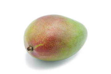 Ripe organic mango fruit isolated on white background
