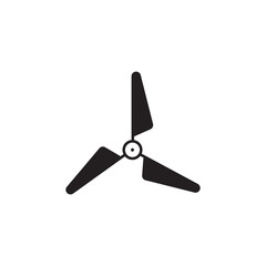 Propeller Icon. Wind energy modern simple vector icon. Airscrew black silhouette. Vector illustration.