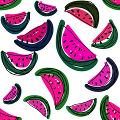  Watermelon seamless background