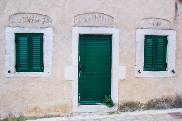Fototapeta na wymiar Corfu island towns, architecture, historical buildings, cultural heritage, Greece