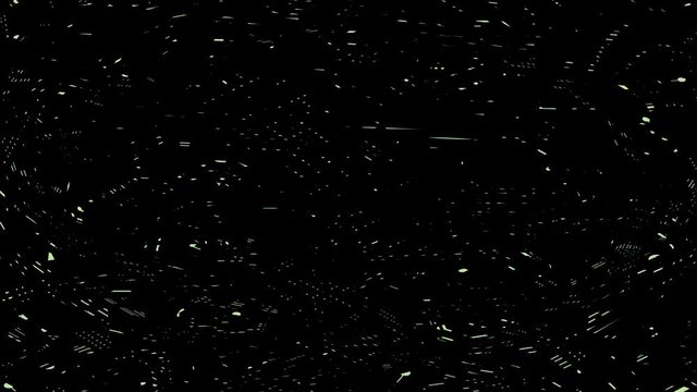 Green noise background overlay, abstract digital glitch flicker on black backdrop, falling green digital snow isolated on black background in 4K to be used for composing, loop
