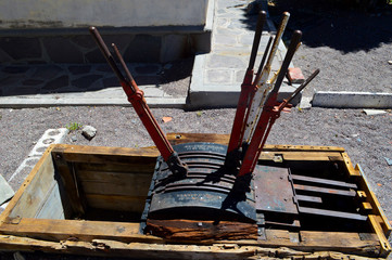 Fototapeta premium Maneuver lever at the Caipe rail station