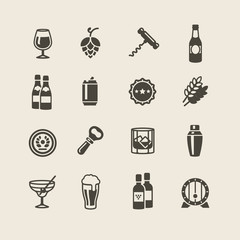 Pub and drink Icons set