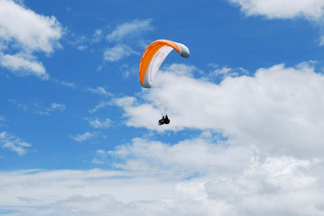beautiful summer day for paragliding, a great experience
