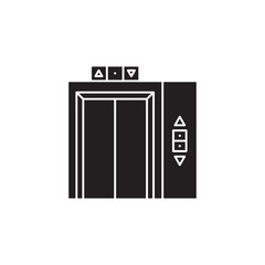 Elevator icon vector. Lift up, Escalator, down up stairs symbol. Lift, Elevator symbol logo illustration - Vector