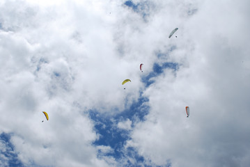 beautiful summer day for paragliding, a great experience