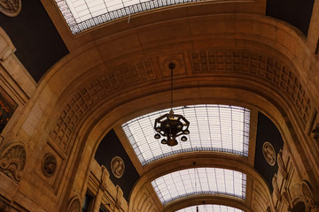 Milan, Italy circa January, 2020: Details of a classic European architecture of historical...