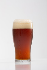 Amber Ale Beer in Ice-cold Glass - Shot in Studio on White