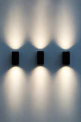 LED decoration lights idea on wall create shape with light and shadow. Modern wall lamp