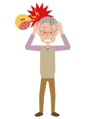 脳卒中　脳内出血　脳血栓　お爺さん　老人　シニア　全身