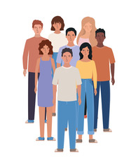 Fototapeta premium Isolated women and men avatars vector design