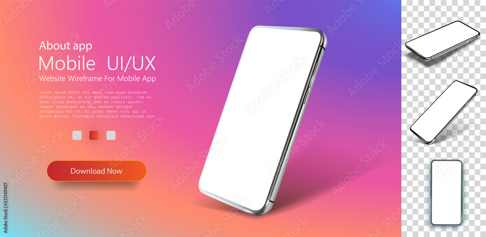 Poster smartphone, great design for any purposes. realistic cell phone can be a template for infographics, 