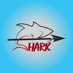 shark logo design inspiration on a blue background