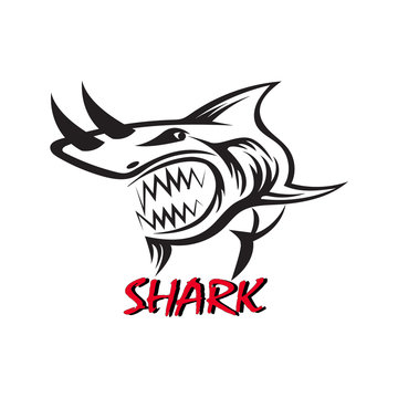 angry shark logo design inspiration