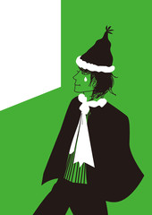 クリスマス、男性、涙