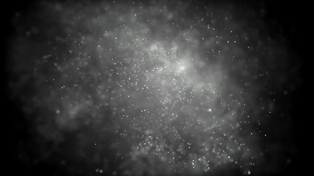 Abstract background with moving and flicker particles. Backdrop of bokeh. Animation of seamless loop 4k 30fps