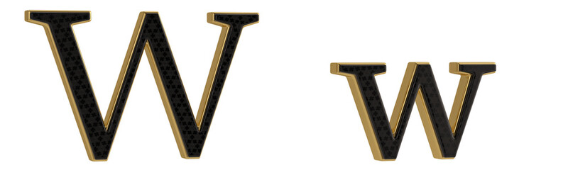 Luxury golden alphabet isolated on white background. 3D illustration.