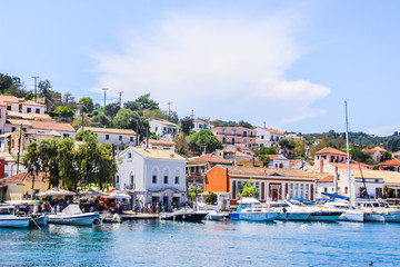 Fototapeta na wymiar Paxos, Antipaxos islands beaches, sea, waterfront, bays, havens, boats, yachts, Greece