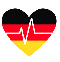 heart beat with flag of Germany. Charity Help concept. The concept a help for Germany. The concept of big problems because of the coronavirus pandemic in Germany.