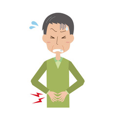 腹痛　中年男性　お父さん　痛い　病気　食あたり　食中毒　胃痛　上半身