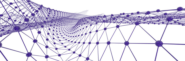 Simple background from a grid of blue balls and cylinders. Image isolated on a white background. 3d rendering image.