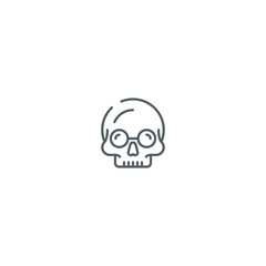 Skull line style logo design vector template