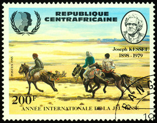 Riders in desert and French writer Joseph Kessel