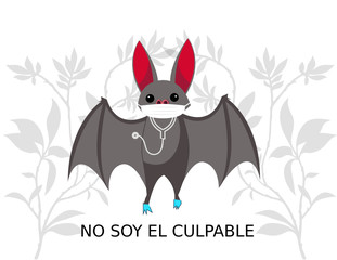 murciélago con mascarilla COVID19
