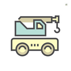 Mobile crane icon, 64x64 perfect pixel and editable stroke.