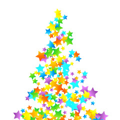 Rainbow Festive Confetti. Carnival Star Falling.