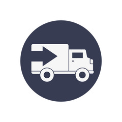 delivery cargo truck icon, block style