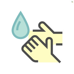 Wash hands and hygiene vector icon design, 64x64 pixel perfect and editable stroke.