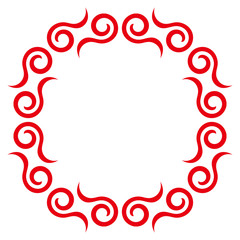 赤い渦巻の正方形フレーム