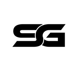 Initial 2 letter Logo Modern Simple Black SG