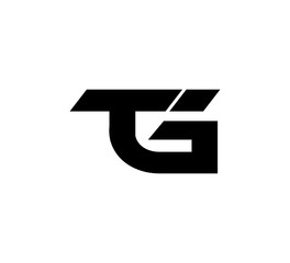 Initial 2 letter Logo Modern Simple Black TG