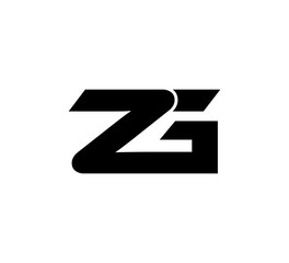 Initial 2 letter Logo Modern Simple Black ZG