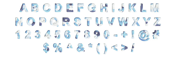 Creative typeset- stylish classic font. 3d illustration character collection