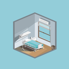 Fototapeta na wymiar Hospital room flat illustration